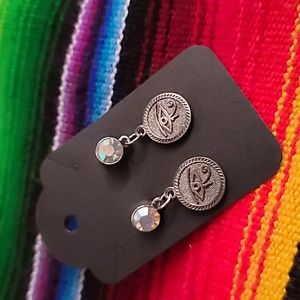 Handmade unique Sterling Silver Egyptian Eye of Ra earrings